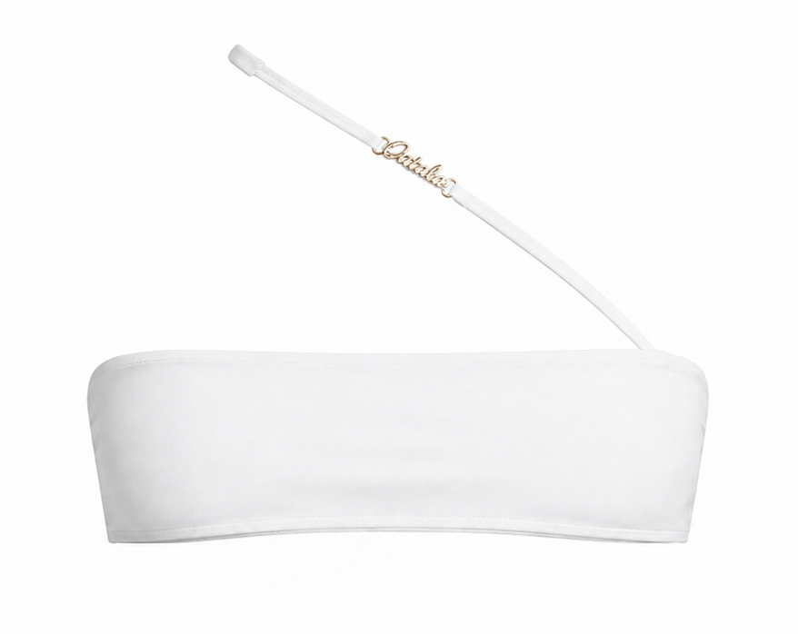 White Bandeau Cross-String Top