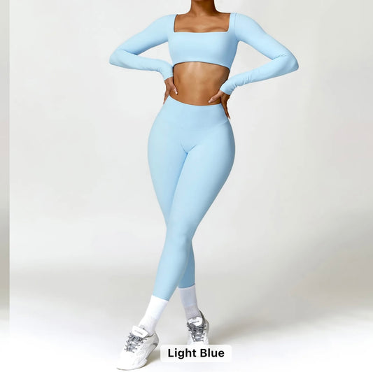 Light Blue ‘Pilates Princess’ 2 Piece Set
