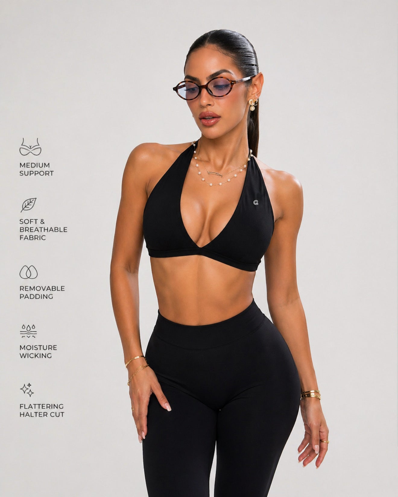 Signature Sculpt Backless Halter Black