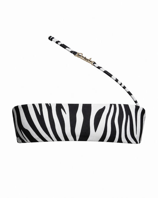 Zebra Bandeau Cross String Top